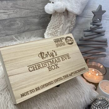 Personalised Laser Engraved Christmas Eve Box, 3 of 5