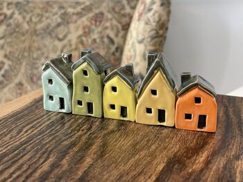 Pick Five Colorful Handcrafted Mini Ceramic Houses, 4 of 11