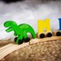 Personalised Brightly Coloured Dinosaur Wooden Train, thumbnail 3 of 3