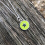 Small Star Enamel Necklace Sterling Silver Lime, thumbnail 3 of 7
