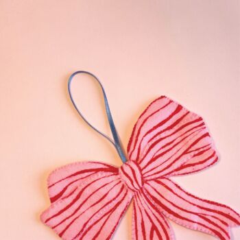 Striped Bow Felt Hanging Decoration For Valentine's, 2 of 4