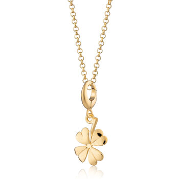 18ct Gold Four Leaf Clover Charm Necklace, 2 of 7