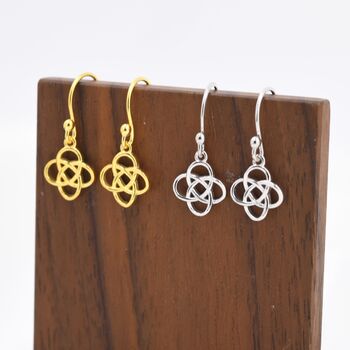 Sterling Silver Celtic Knot Drop Hook Earrings, 3 of 11
