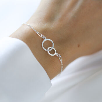 Mother And Daughter Bracelet Gift, Silver, Gold, Rose Gold Interlocking Circles, 6 of 6