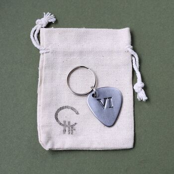 6th Anniversary Iron Guitar Pick Key Ring Or Token, 9 of 9