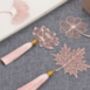 Pink Bookmarks Flowers And Leaves, thumbnail 3 of 7