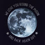 We Love You Round The Moon Personalised Fabric Art, thumbnail 4 of 5