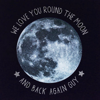 We Love You Round The Moon Personalised Fabric Art, 4 of 5