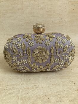 Purple Pearl Oval Clutch Bag, 2 of 9
