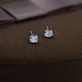 Oval Clear Cz Stud Earrings Sterling Silver, thumbnail 3 of 12