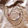 Rainbow Gemstone Bead And Layered Chain Necklace, thumbnail 5 of 10