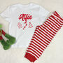 Personalised Kids Candy Cane Christmas Pj's, thumbnail 2 of 2