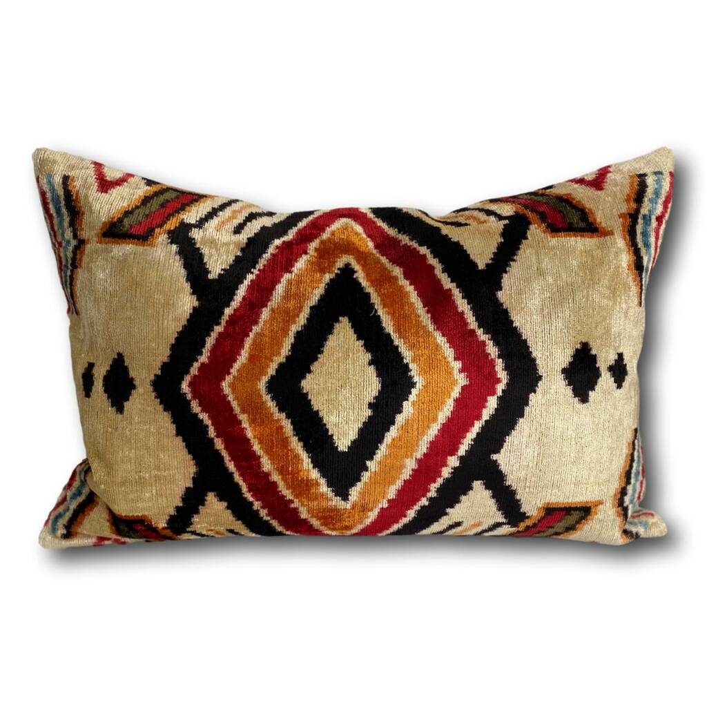 Multi Colour Tribal Velvet Cushion, 1 of 4