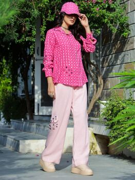 Pink Polka Dabu Printed Shirt And Cargo Pant, 3 of 4