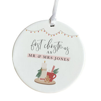 Custom Newlywed Ceramic Ornament Gift, 3 of 7