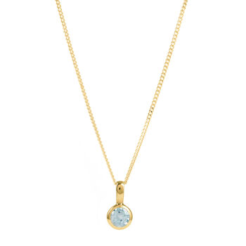 November Birthstone Blue Topaz Gold Vermeil Necklace, 3 of 9