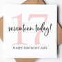 11th, 12th, 14th, 15th And 17th Pink Number Birthday Card, thumbnail 1 of 9