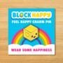 Block Happy Enamel Pin, thumbnail 1 of 2