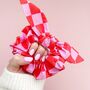 Checkerboard Bow Scrunchie Girls Gift, thumbnail 1 of 3