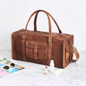 Leather Duffel Travel Bag, 5 of 11