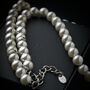 Men's 10mm Shell Pearl Necklace Silver Clasp, thumbnail 1 of 8