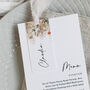 Whimsical Autumn Wedding Menu Cards With Guest Name Tags And Ribbon, thumbnail 2 of 7