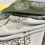 Olive Green Mulberry Tree Of Life Print Scarf, thumbnail 1 of 5