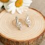 Sterling Silver Music Note Earrings, thumbnail 1 of 8