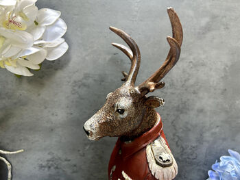 26cm Red Gentleman Stag Bust – Mini Deer Suit Figurine, 11 of 12