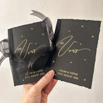 Black And Gold Moon And Stars Vow Books, 2 of 5
