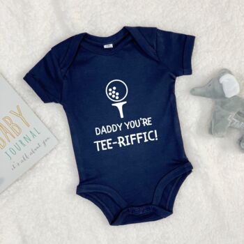Daddy You're Tee Riffic Golf Babygrow, 2 of 9