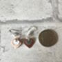 Handmade Copper Aluminium Heart Dangle Earrings, thumbnail 5 of 7