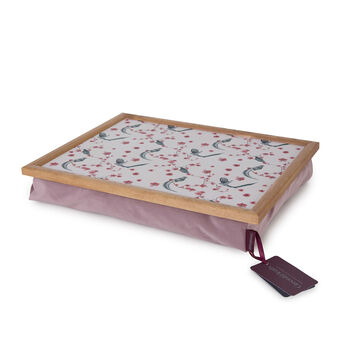 Pink Blush Velvet Lap Tray With Wool Filled Base, 2 of 6