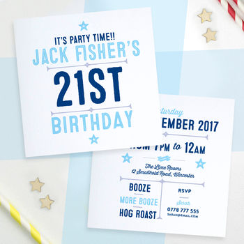 Personalised Party Invitations Double Sided, 6 of 7