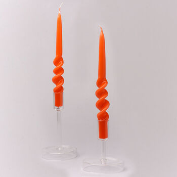 G Decor Orange Set Of Two Hand Dipped Dinner Candles, 3 of 4