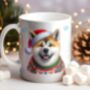 Personalised Akita In Christmas Jumper Mug, thumbnail 1 of 2
