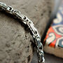 Chain Necklace Black Rope, Link Chain Silver, thumbnail 3 of 8