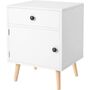 White Side End Table Nightstand With Drawer And Cabinet, thumbnail 2 of 8