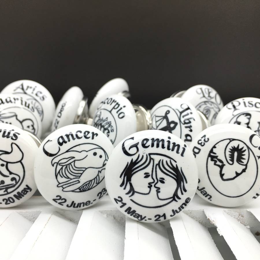 Birthday Gift Zodiac Signs Ceramic Door Knobs Handles By G ...