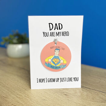 Personalised Father's Day Super Hero Card With Medal, 5 of 12