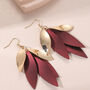 Stylish Petal Layered Drop Earrings, thumbnail 2 of 7