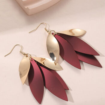 Stylish Petal Layered Drop Earrings, 2 of 7