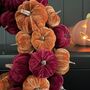 Pumpkin Halloween Wreath In Burgundy And Gold, thumbnail 2 of 2