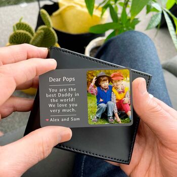 Personalised Photo Metal Wallet Card For Grandad, 2 of 4