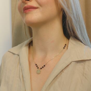 Mangalsutra Heart Magnet Foldable Zircon Necklace, 3 of 12