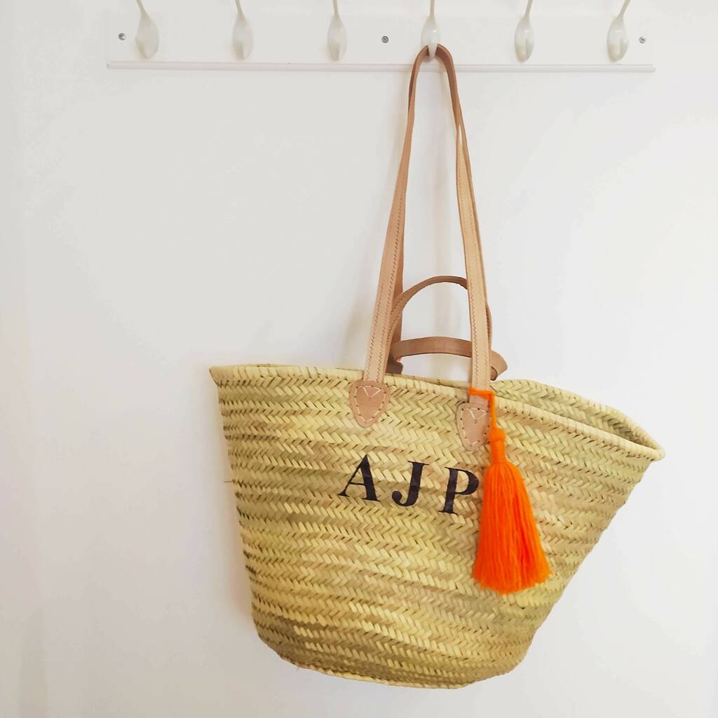 Personalised Straw Shopping Or Beach Basket By Roam Devon ...