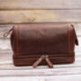 Personalised Leather Toiletry Wash Bag Men's Gift, thumbnail 4 of 10
