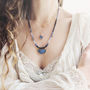 Blue Druzy And Sapphire Triangle Necklace, thumbnail 1 of 10