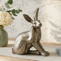 Bronze Scratching Hare Ornament, thumbnail 1 of 5