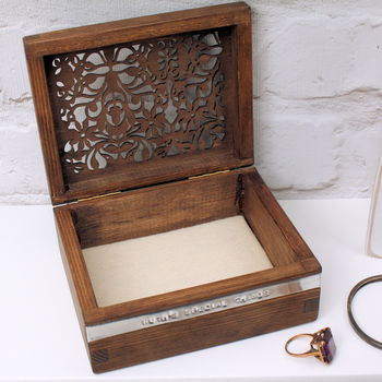 Personalised Wooden Filigree Trinket Box, 7 of 7